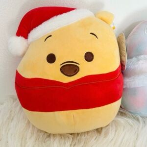 Disney Winnie the Pooh Squishmallow Plush with Santa Hat